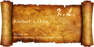 Korbel Lilla névjegykártya